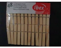 Ibex wasknijpers hout 5x48st.