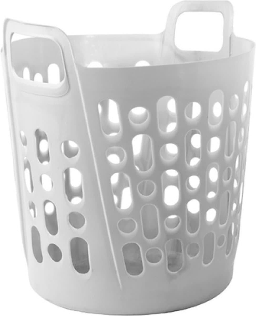 Flexibele wasmand - wit - 45 liter - kunststof - 41 x 44 x 48 cm — afbeelding 1