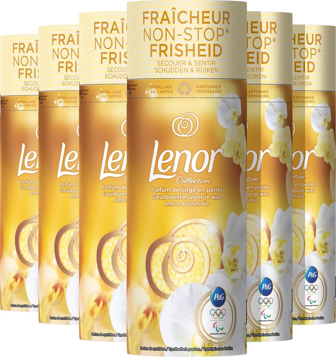 Lenor Geurbooster Voor Je Was - Orchidee en amber - Geurparels - Voordeelverpakking 6 x 165g — afbeelding 1