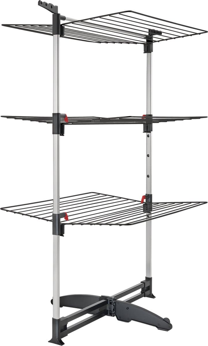 Tomado - Droogtoren Ciclone Vario - 38 meter drooglengte - Inklapbaar - Aluminium en Metaal - Met haken voor kledinghangers - 5 jaar garantie - Zwart — afbeelding 1