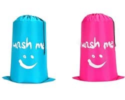 2 stuks waszakken voor op reis, vuile was, wasverzamelaar, waszak, grote opvouwbare wasmand, opbergtas, wasmand
