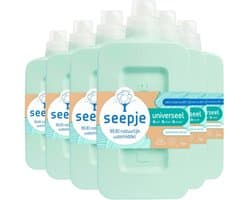 Seepje Wasmiddel Sprankelende Jasmijn - Wasmiddel Universeel - Voordeelverpakking - 138 wasbeurten - 6 x 1L