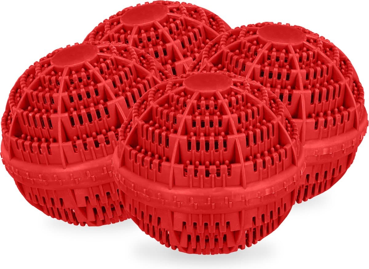wasbol set van 4 - voor wasmachine - tot 90°C - tot 1000 wasbeurten - rood — afbeelding 1