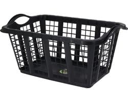 Storage Solutions wasmand - met handvatten - zwart - 37 liter - 60 x 40 x 30 cm