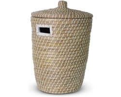 Wasmand Riet - Wasmand Riet Met Deksel - Wasmand Gevlochten