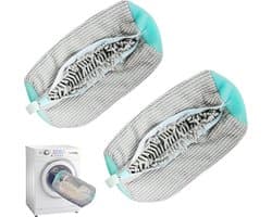 2-pack herbruikbare wasmachine schoenenzakken - cilindrische multifunctionele schoenenwaszak - anti-deformatie - verstelbare schoenenwaszak sportschoenreinigingszak, 360° reiniging witte schoenen - multifunctionele schoenenwaszak voor wasmachine en d
