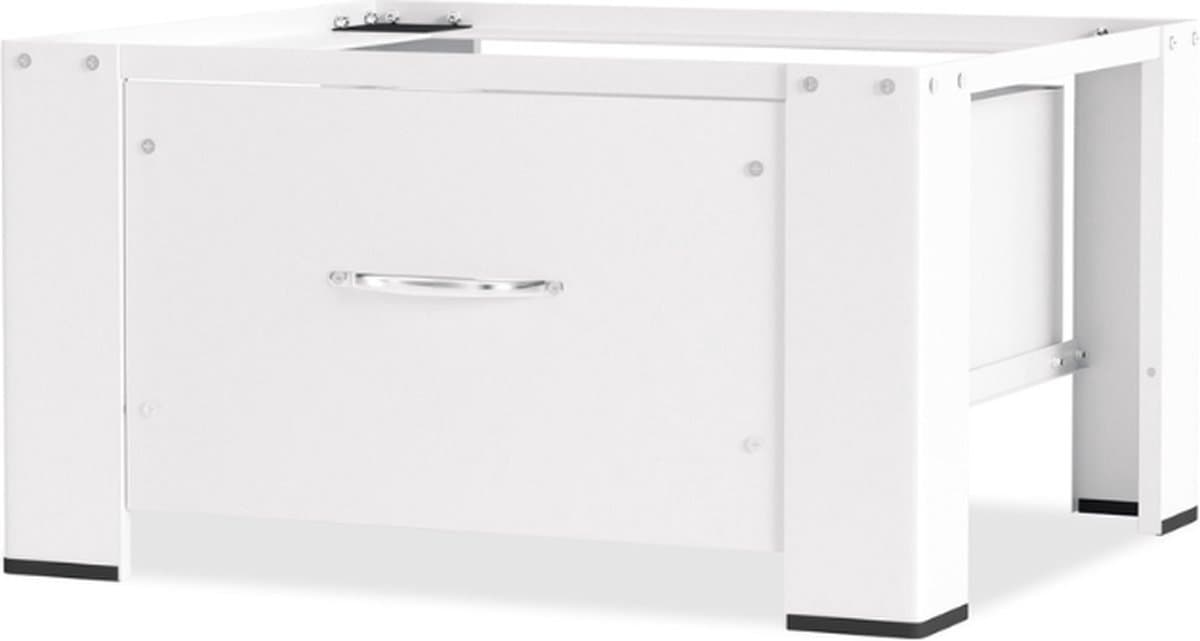 Wasmachine Verhoger Met Opberglade Wasmachine opbouwmeubel Wasmachine Sokkel Universeel Wasmachine Verhoger Wit 62.5 x 54.5 x 32.5 cm — afbeelding 1