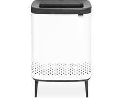 Brabantia Bo Hi Wasmand - met Deksel - 2 x 45 l - Wassorteerder - 2 Vakken - White