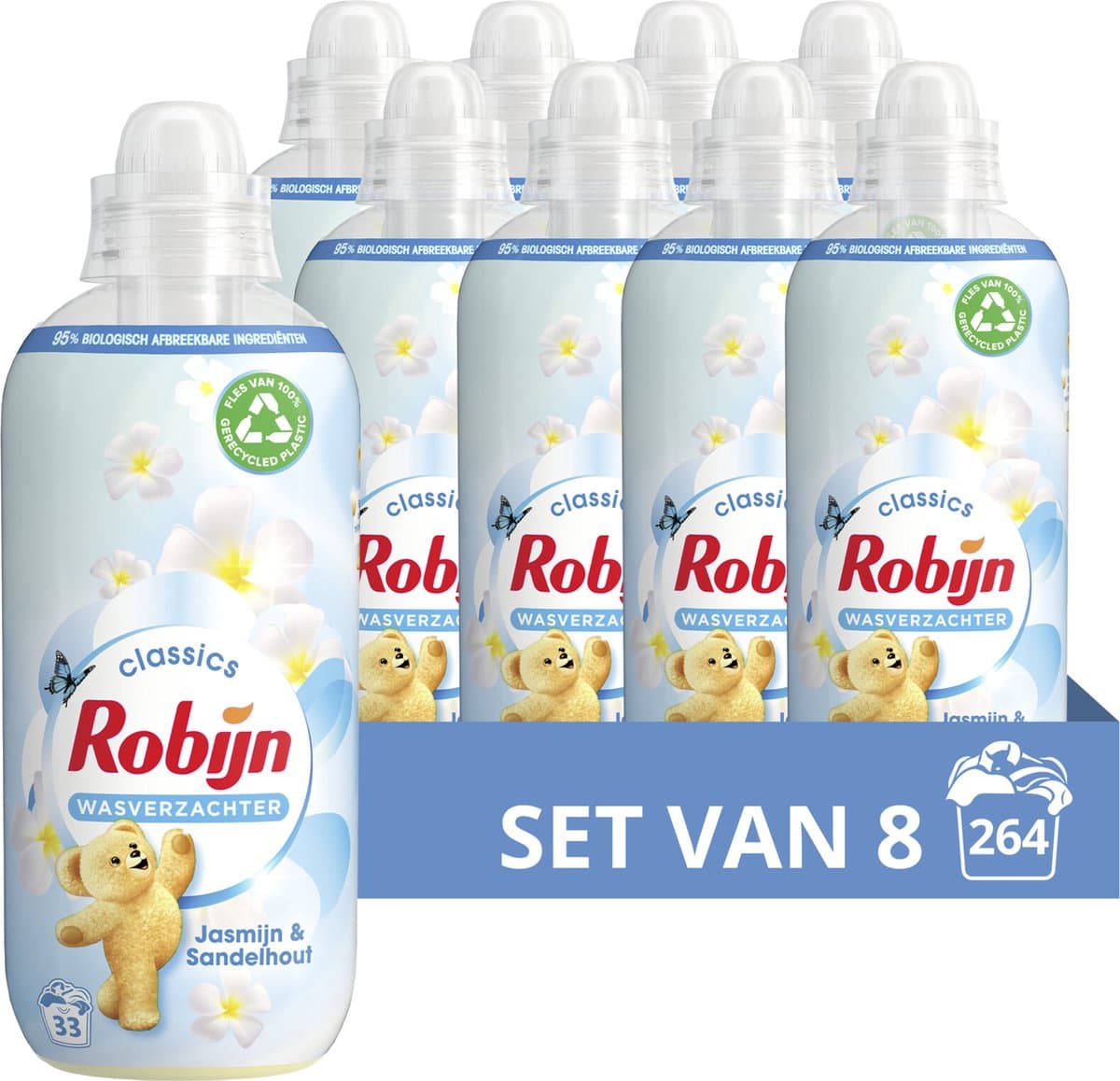Robijn Classics Jasmijn & Sandelhout Wasverzachter - 8 x 33 wasbeurten - Voordeelverpakking — afbeelding 1