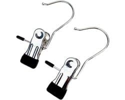 Wasknijpers Roestvrij Staal - Kledinghangers Clips - Kleding Drogen - Stevige Grip - 50 stuks - Zwart