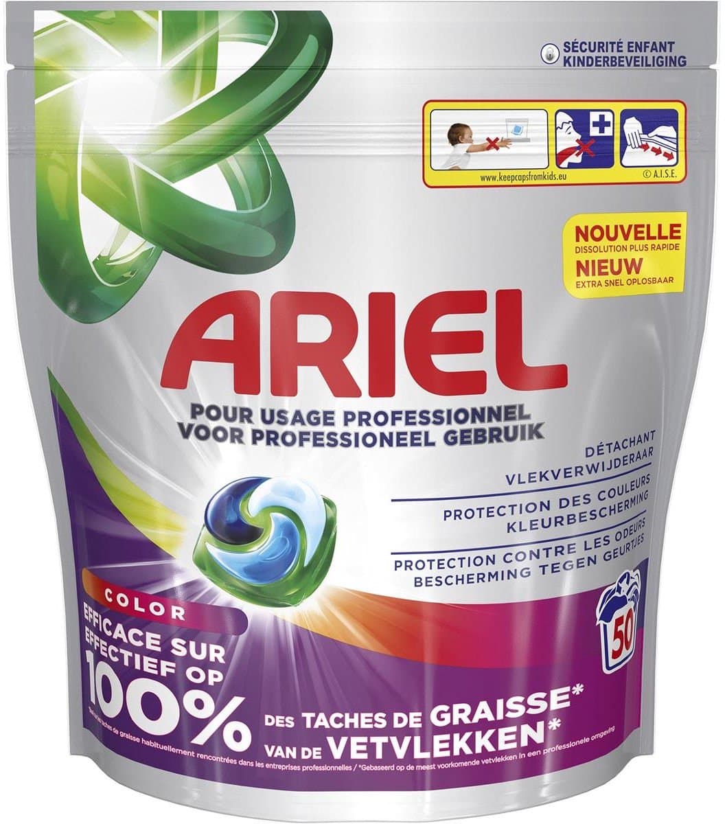 Ariel Professional All-in-1 Pods Color – 50 Stuks – Gekleurde Was — afbeelding 1