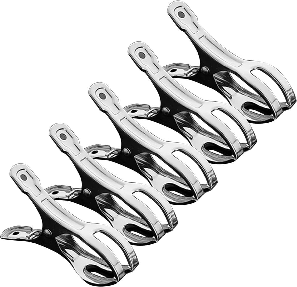 Roestvrijstalen wasknijpers - Metalen clips - Wasgoed drogen - Sterke klemming - 5 stuks - Zilver — afbeelding 1