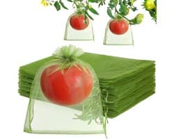 Fruitnetzakken - Beschermzakken Insectennet - Fruit Beschermen - Met Trekkoord - 15 x 20 cm - Groen