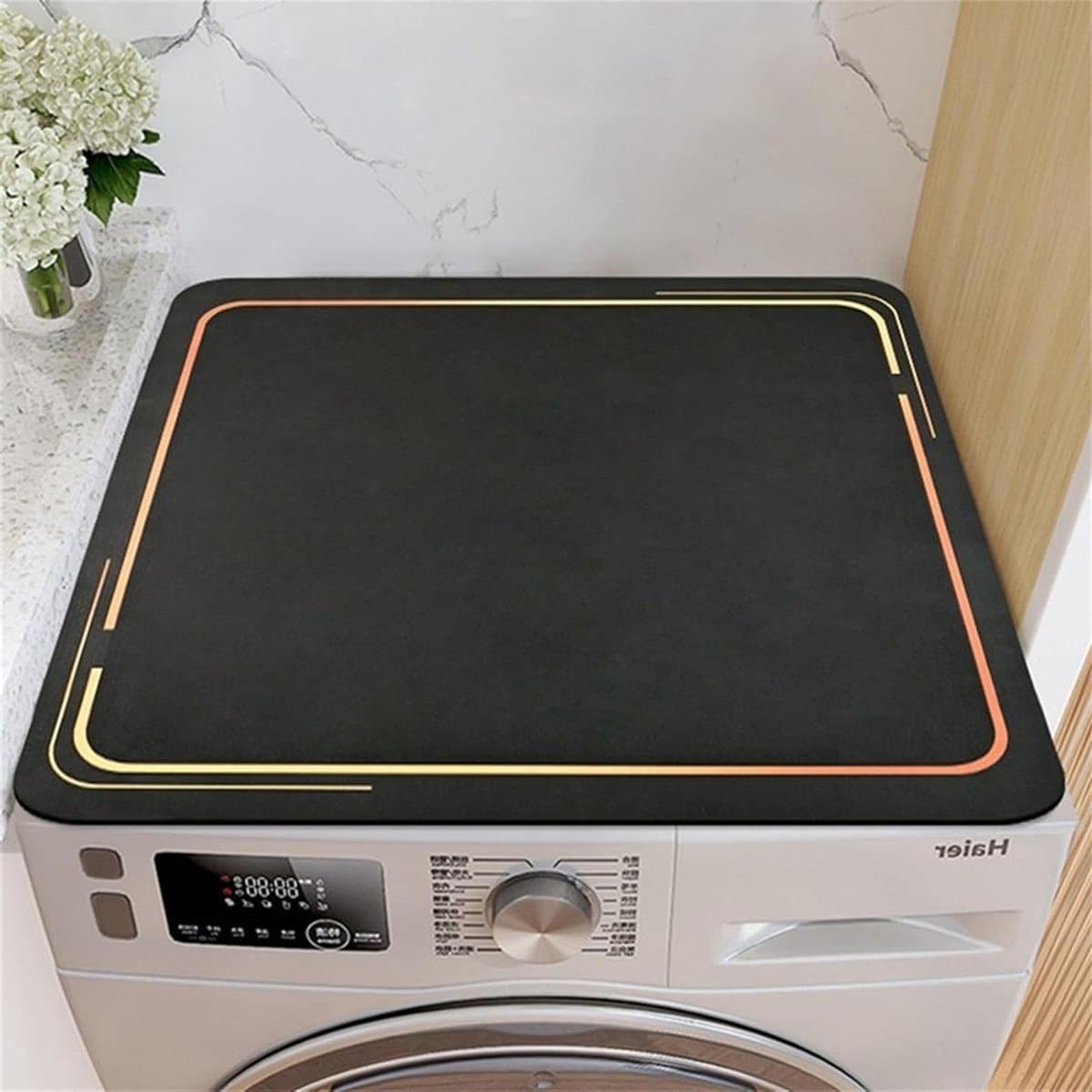 Wasmachine Droger Mat - Apparaat Beschermer - Apparaten Beschermen - Snel Absorberend - 50 x 60 cm - Zwart — afbeelding 1