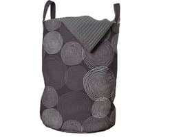 ABAKUHAUS Abstracte waszak, vluchtige ingewikkelde cirkels, wasmand met handvaten, trekkoordsluiting voor wasserettes, aubergine paars grijs