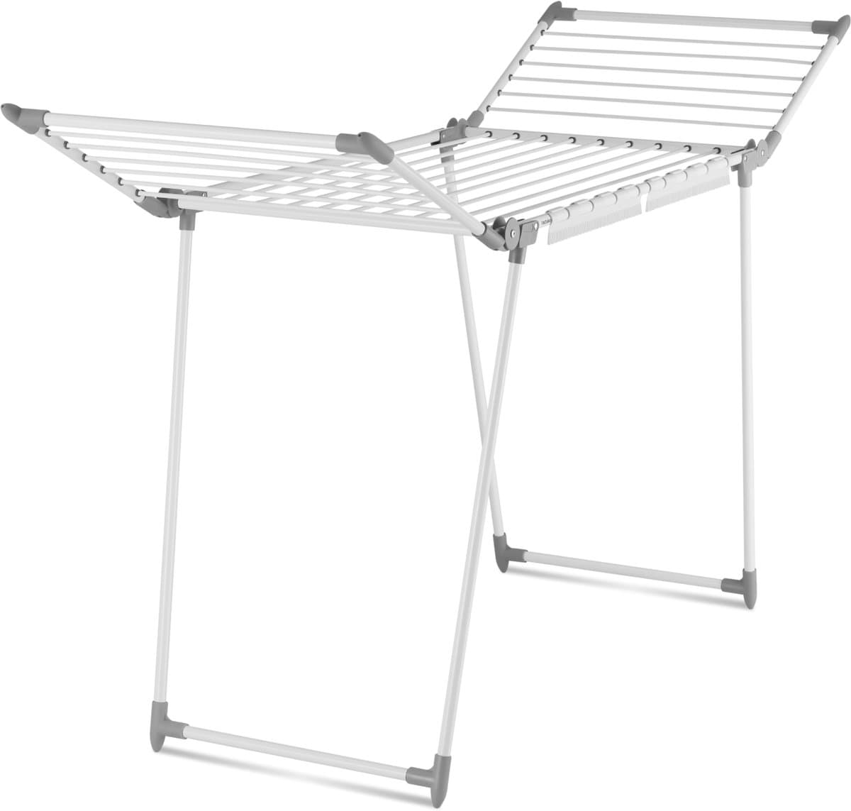 tectake® Droogrek - Wasrek - 18 Meter Drooglengte - Inklapbaar - Staand - Droogrekken met 2 Houders voor Kleine Was - Hoge Zijvleugels voor Lange Kleding - Wit — afbeelding 1