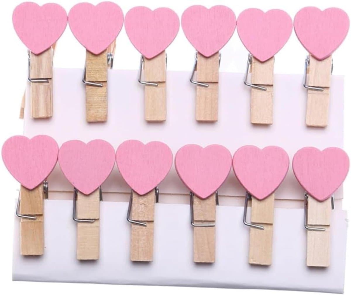 Mini Houten Knijpers - Foto Clips - Decoreren van foto's - Fijne afwerking - 100 stuks - Roze — afbeelding 1