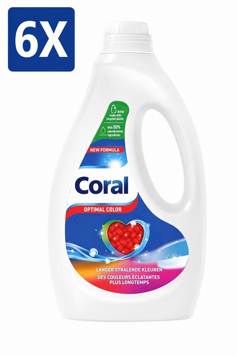 6 x Coral Vloeibaar Wasmiddel Optimal Color - 1.17 l (6x26 wasbeurten) — afbeelding 1