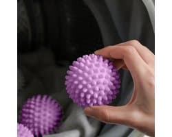 Herbruikbare wasdrogerballen 6PCS Paars - Milieuvriendelijk alternatief voor wasverzachter. Verzacht en pluizig de was. Verwijdert kreukels