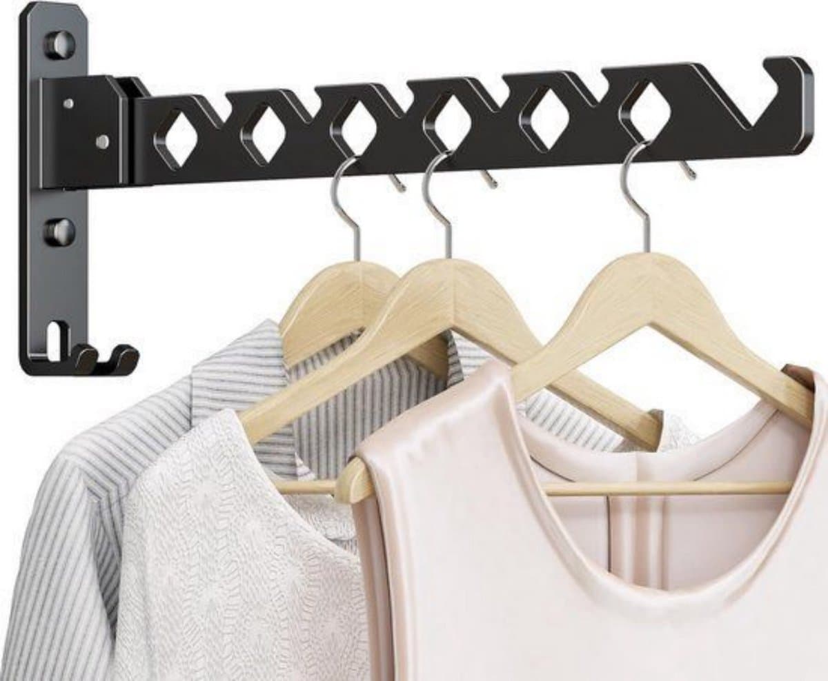 Nieuwe modellen voor 2025-Kledinghaak - Inklapbaar - Vaderdagcadeaus-Antraciet -Opvouwbaar droogrek voor kleding, opvouwbaar droogrek voor binnen, matzwart- 35 cm - Muurbevestiging -Cadeau voor vader- Wandhaak - Kapstok - Kledinghanger- Droogrek — afbeelding 1