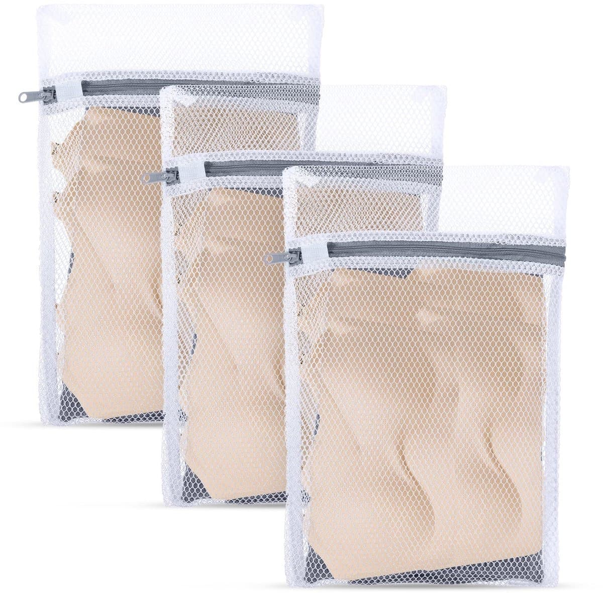 Dailygoods - Waszak - Netwaszakken - Ideaal voor delicate was - 30x20 cm en 40x30 cm - Polyester - Geschikt voor ondergoed en babykleding - 4 stuks — afbeelding 1