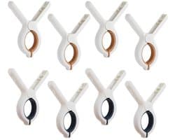 Dailygoods- Strandhanddoek Clips - 8 Stuks - Winddicht - Robuuste Constructie - Antislip - Geschikt voor Strandstoelen - Zachte Siliconen Bekleding - Handdoekclips