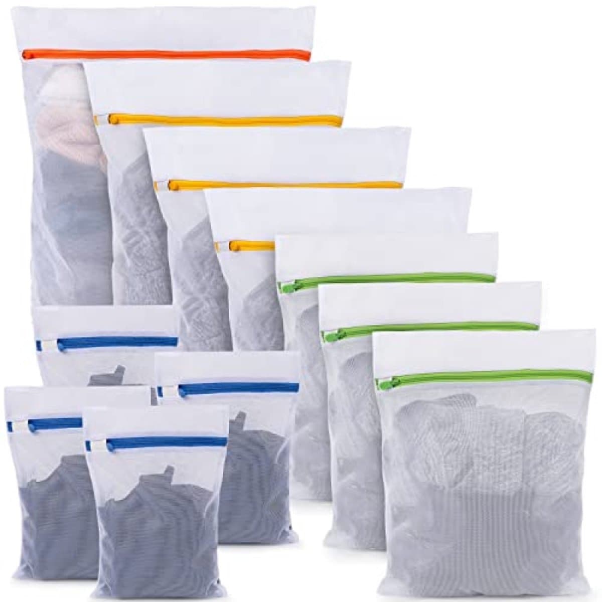 Waszak voor wasmachine 11 stuks – set met ritssluiting voor beha, reizen, schoenen, koffer, sokken – meerdere maten — afbeelding 1
