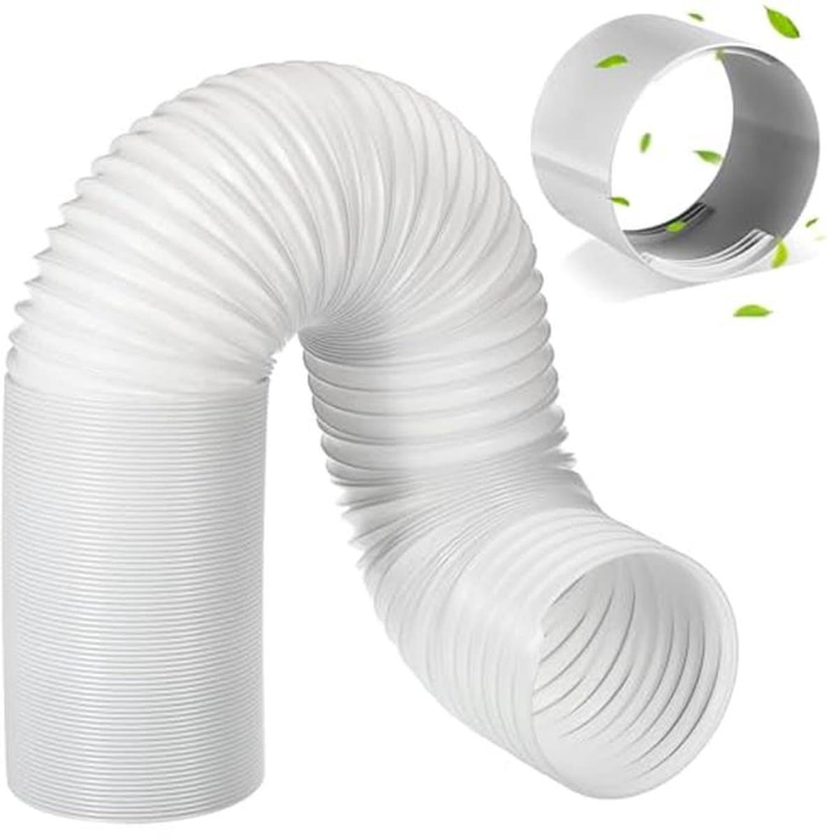 Afvoerslang met adapter - Flexibele buis - Airco ventilatie - 360 graden buigbaar - 150 mm x 15 m - Zwart — afbeelding 1