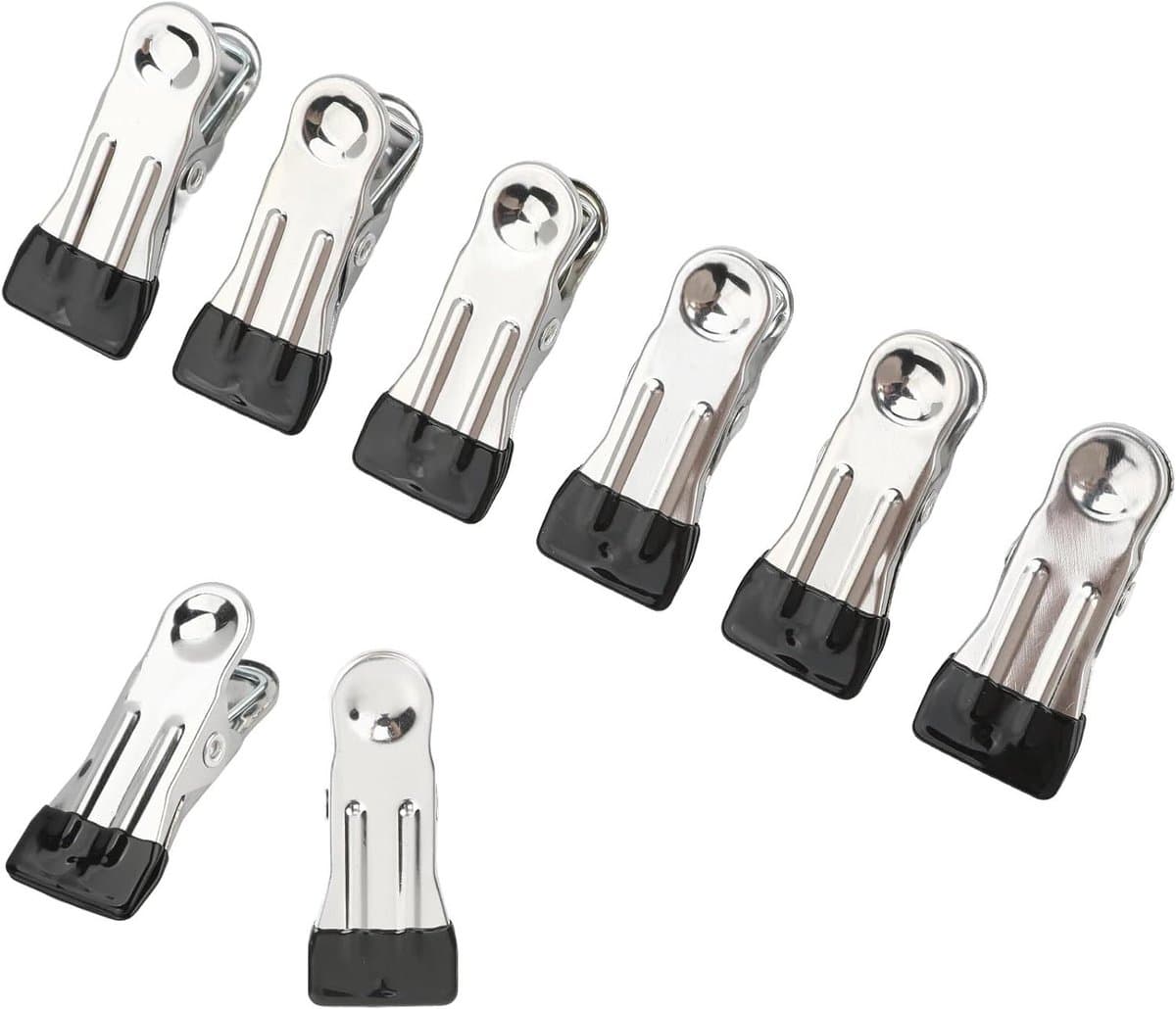 Wasknijpers roestvrij staal - Handdoek clips - Handdoeken vastzetten - Roestvrij staal materiaal - 30 stuks - Zwart — afbeelding 1
