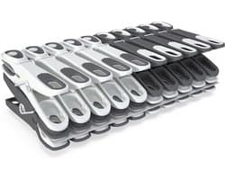 Wasknijpers - Klemmen - Was ophangen - Soft Grip - 60 stuks - Grijs/wit