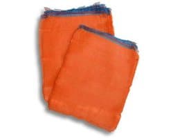 Groentezakken met trekkoord - Opbergzakken - Oogst bewaren - Ademend netweefsel - 100 stuks 34x47cm - Oranje