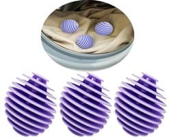 Paarse Herbruikbare Wasballen - 3 Stuks - Verwijder Huisdierhaar En Lint - Antiklit Voor Wasmachine En Droger - Diameter 5.5 cm — afbeelding 1