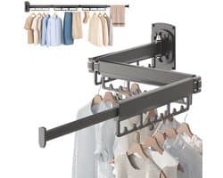 Woning Decor® Droogrek 127cm – Inklapbaar Wanddroogrek – Muur Wasrek – Droogrek Hangend - Voor Binnen en Buiten – Duurzaam & Ruimtebesparend
