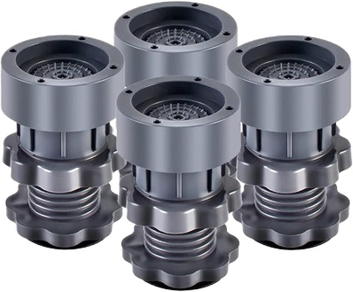 Wasmachine Voetkussens - Anti-vibratie Pads - Apparaten Stabiliseren - Verstelbare Hoogte - 4 stuks - Grijs — afbeelding 1
