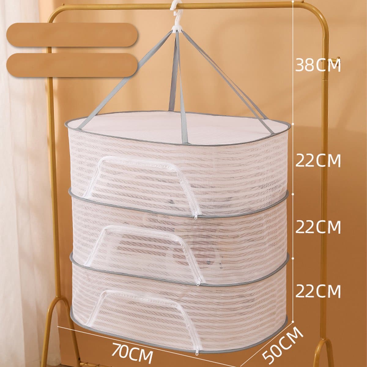 Droognet - Droognet Kruiden - 3-laags - Opvouwbaar - voor Kleding, Kruiden, Bloemen — afbeelding 1
