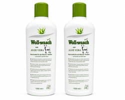WOLLSAN WASMIDDEL -WASCHPFLEGE CONCENTRAAT MET ALOE VERA, 2 X 1000 ml 100% veilig wolwasmiddel