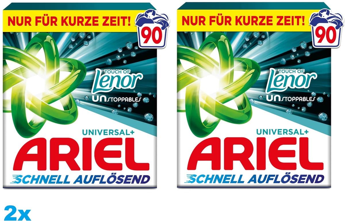 Ariel UNstoppabels TOUCH OF LENOR – Waspoeder – 2x90 Wasbeurten – 2 Stuks — afbeelding 1