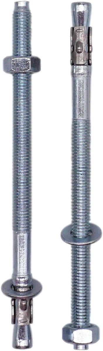 Wigankers M8 x 135 mm - Keilankers expansiebouten - Beton bevestigen - Verzinkt staal stevig - 4 stuks - Zilverkleurig — afbeelding 1
