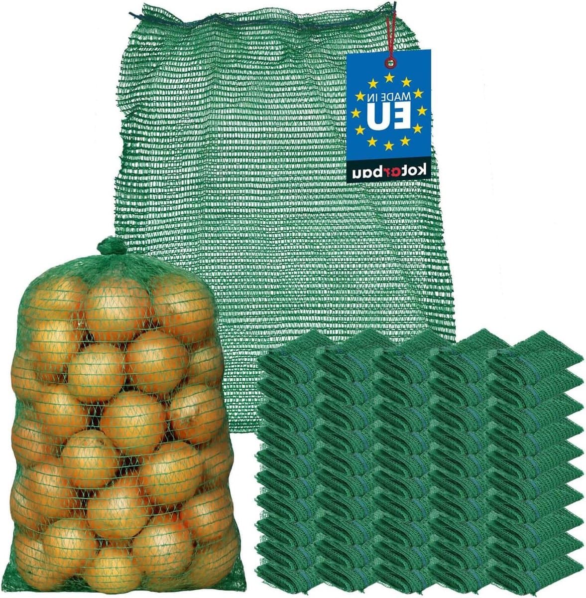 Raschelzak - Aardappelzak Fruitzak - Groente Opslag - Optimale Luchtcirculatie - 35 x 50 cm - Groen — afbeelding 1