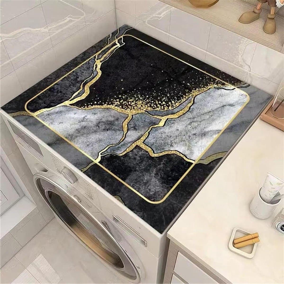 Wasmachine Droger Mat - Apparaat Beschermer - Apparaten Beschermen - Antislip Rubber Bodem - 60x60cm - Grijs — afbeelding 1