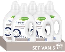 Neutral - Wasverzachter - Parfumvrij- 5 flessen - 135 wasbeurten - Voordeelverpakking