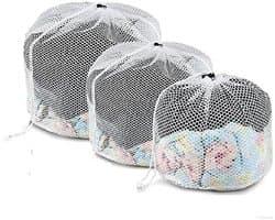 Netwaszakken - 3 Stuks - Waszakken - Herbruikbare - Wasnet - Waszakjes - Kledingzakjes - Herbruikbare - Travel Organizer - Wasnetten voor WasmachineGeschikt - Geschikt voor Babykleding - Sokken - Shirts - iverschillende maten - Wit