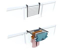 Foxydry Duo 62 cm balkon droogrek - antraciet - rechthoekige reling — afbeelding 1