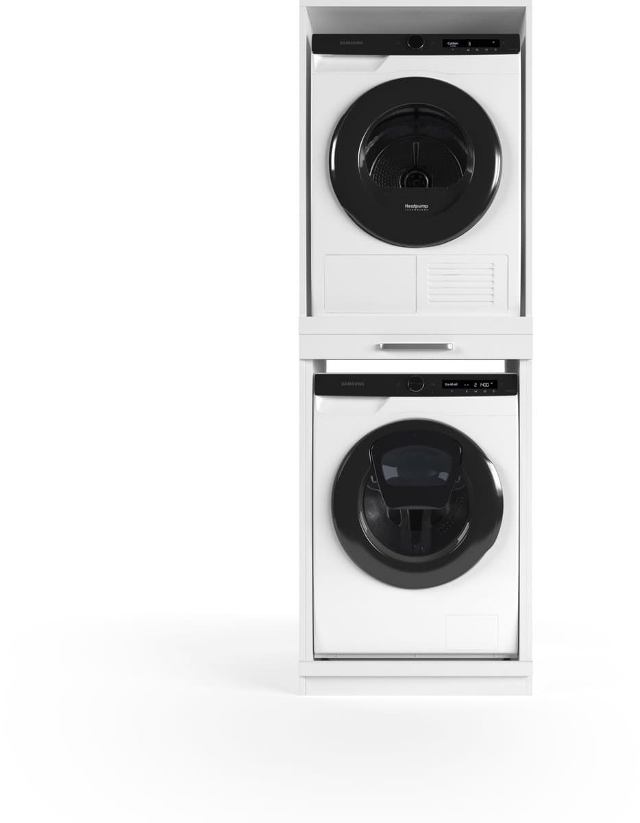 Wasophoogte® Wasmachine Kast Lisbon - Wasmachine verhoger - Wasmachine ombouw - 700(D)*665(B)*1980(H) mm - Wit — afbeelding 1