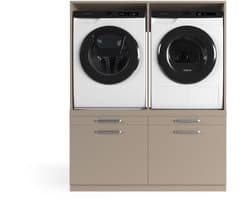 Wasophoogte® Wasmachine Kast Oslo - Wasmachine verhoger - Wasmachine ombouw - 700(D)*1330(B)*1580(H) mm - Taupe