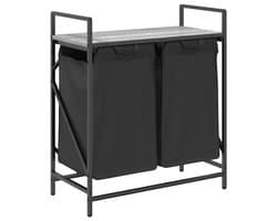 vidaXL - Wasmand - 2 - vakken - met - plank - grijs - sonoma - eiken