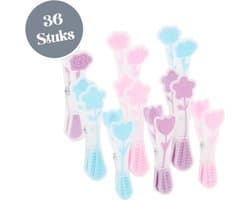 Wasknijpers 36 Stuks - Kunststof Zomer Wasknijpers - Plastic Knijpers - Wasrek Knijpers 10 Kg - 3 Kleuren