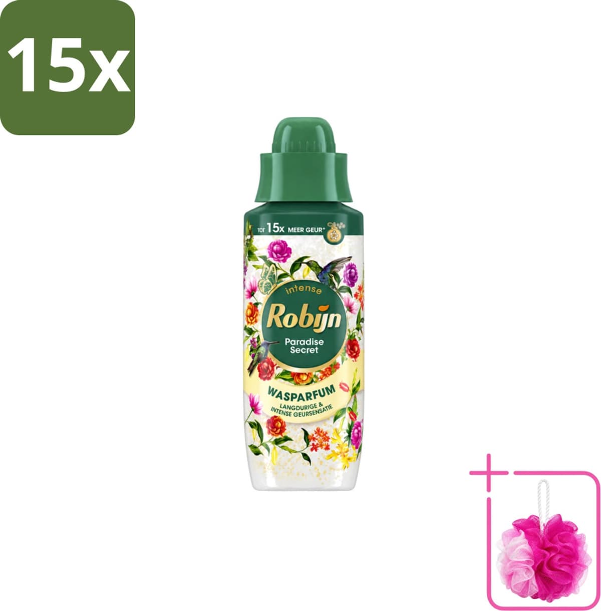 15 x Robijn – Wasparfum – Paradise Secret – 342 ml - Bulkverpakking - Wasparfum - Douchemop - Wasparfum voor kleding — afbeelding 1