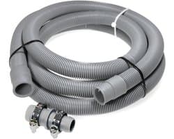 2,5m Dparts afvoerslang verlengset - 19 x 21 mm - wasmachine en vaatwasser afvoer slang verlengen - waterslang verlengslang - wasmachineslang
