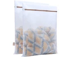 Pure Laundry Club XL Waszakken - Set van 2 Stuks – Groot (50x60 cm) - Extra Grote Wasnetten met Ritssluiting & Beschermflap - Supersterk Anti-Scheur Mesh - Waszakken voor Wasgoed (Truien, Broeken & Schoenen)